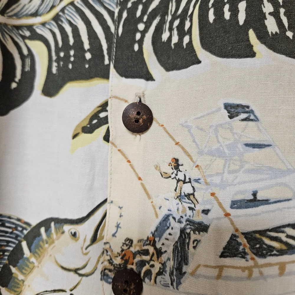 John Severson XL Tropical Leaf‎ Print Men's Shirt Mercedes Championship